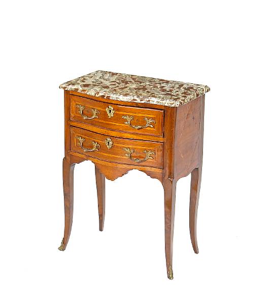 Appraisal: A Louis XV inlaid walnut small commode third quarter th