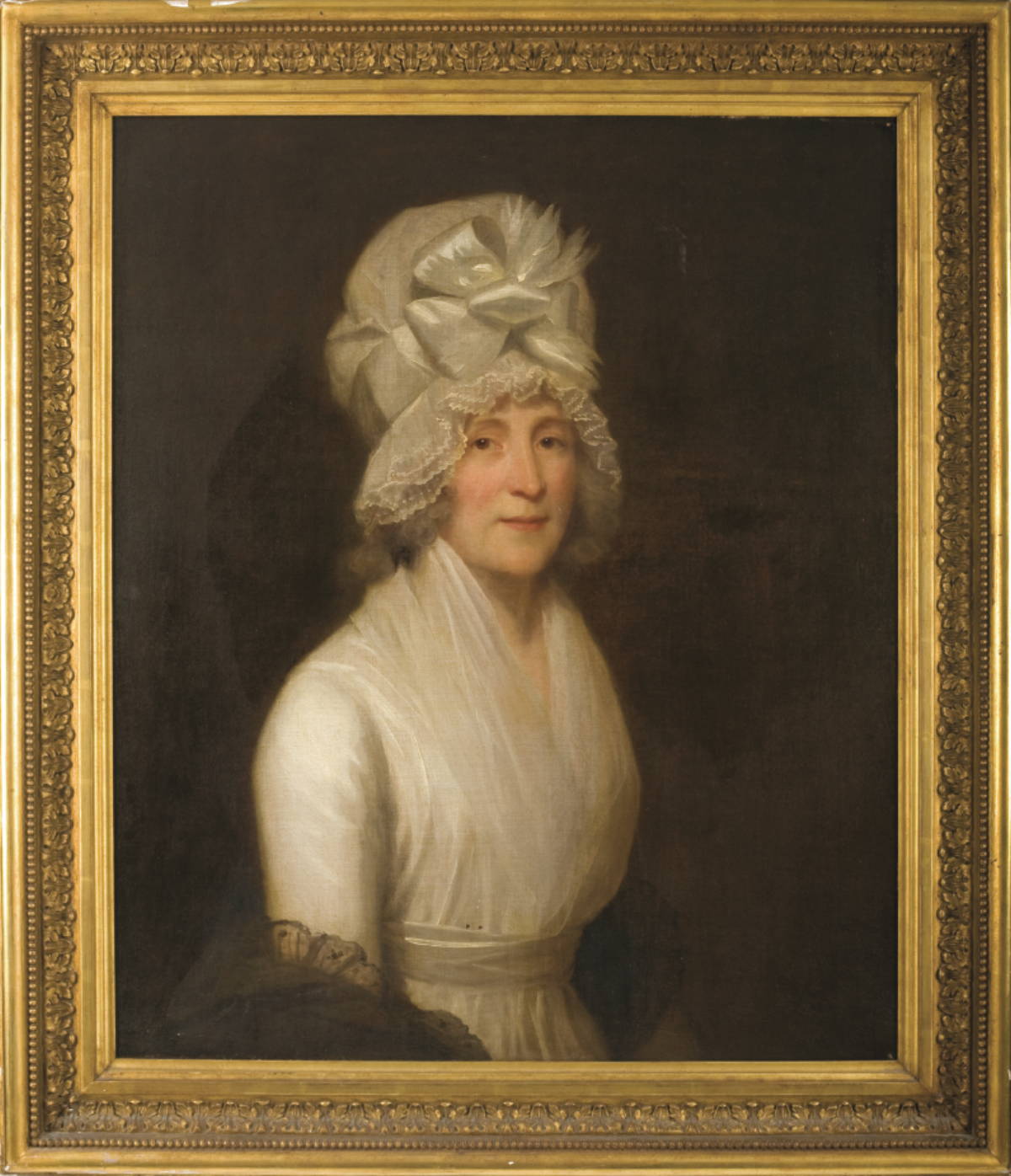 Appraisal: PORTRAIT OF A WOMAN IN WHITE DRESS AND CAP IN