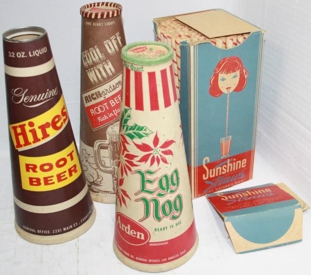 Appraisal: LOT OF THREE LITHOGRAPH ADVERTISING PAPER CONES TO INCLUDE GENUINE