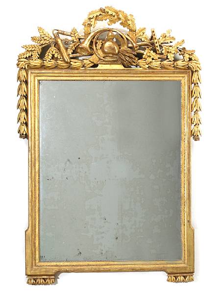 Appraisal: A Louis XVI giltwood mirror fourth quarter th century The