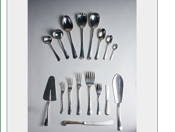 Appraisal: GEORGE VI AND ELIZABETH II SILVER 'HANOVERIAN' PATTERN PART FLATWARE