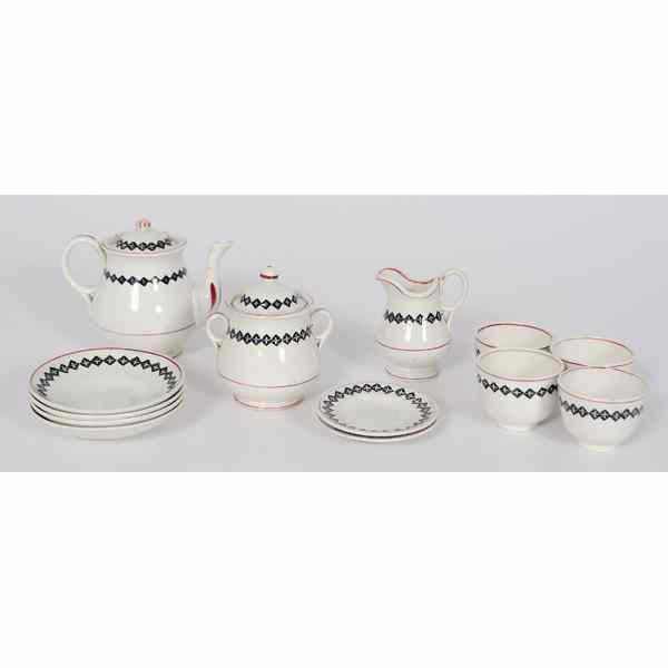 Appraisal: Davenport Child's Tea Service English ca A Davenport pearlware child's