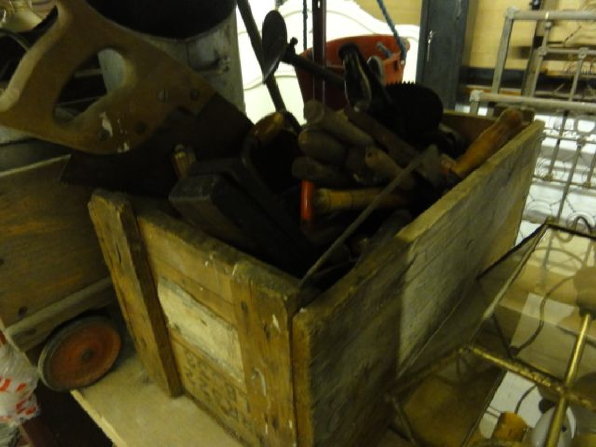 Appraisal: An old wooden crate containing a quantity of vintage and