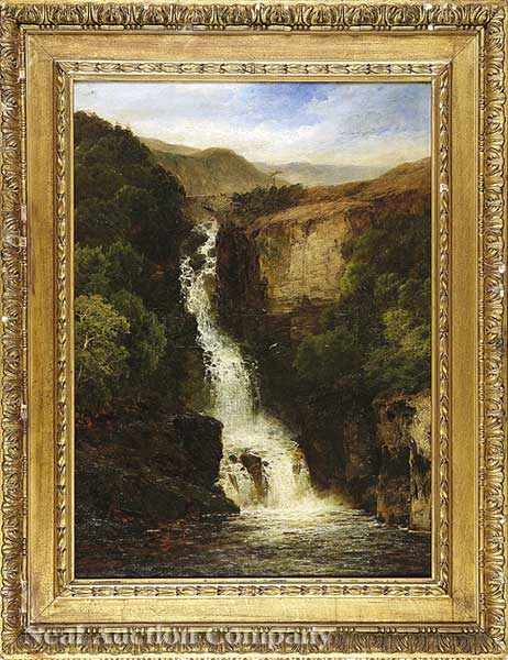 Appraisal: John Brandon Smith British - Waterfall oil on canvas signed