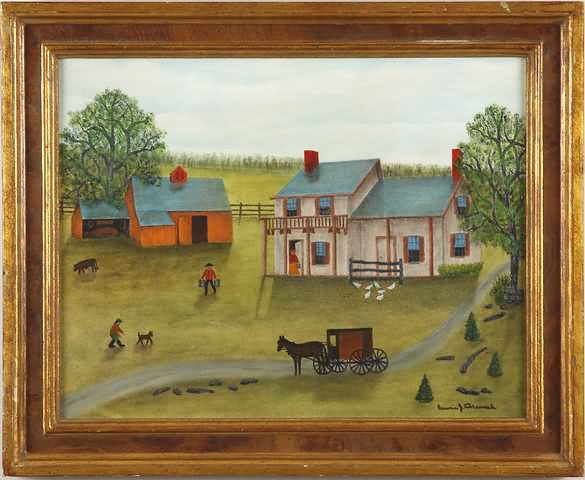 Appraisal: Oldest House in Myersville New Jersey oil on canvas x