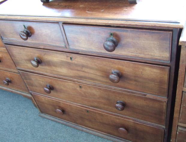 Appraisal: A Victorian mahogany chest of two short and three long