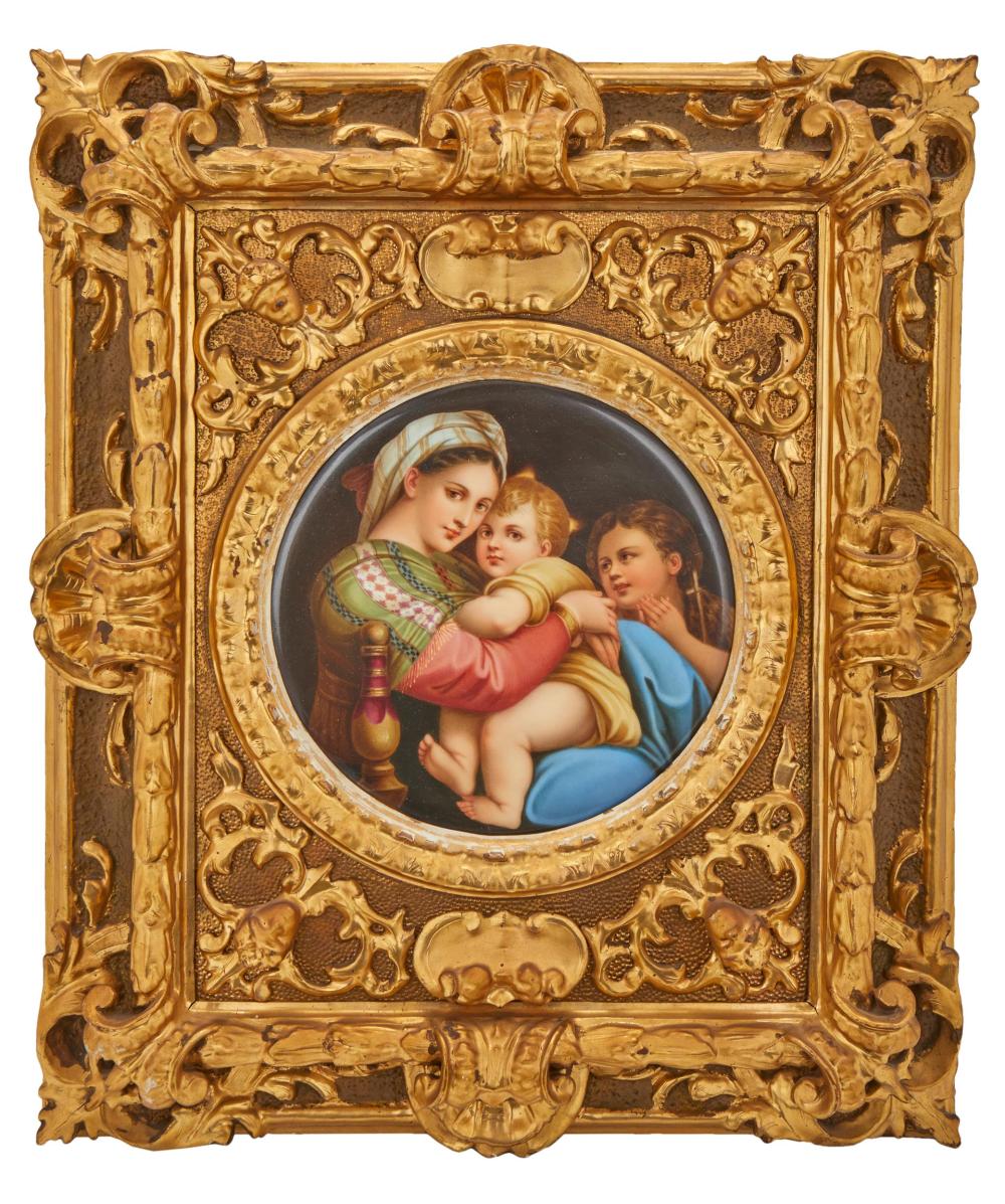 Appraisal: An Italian painted porcelain plaque after Raphael Late th early