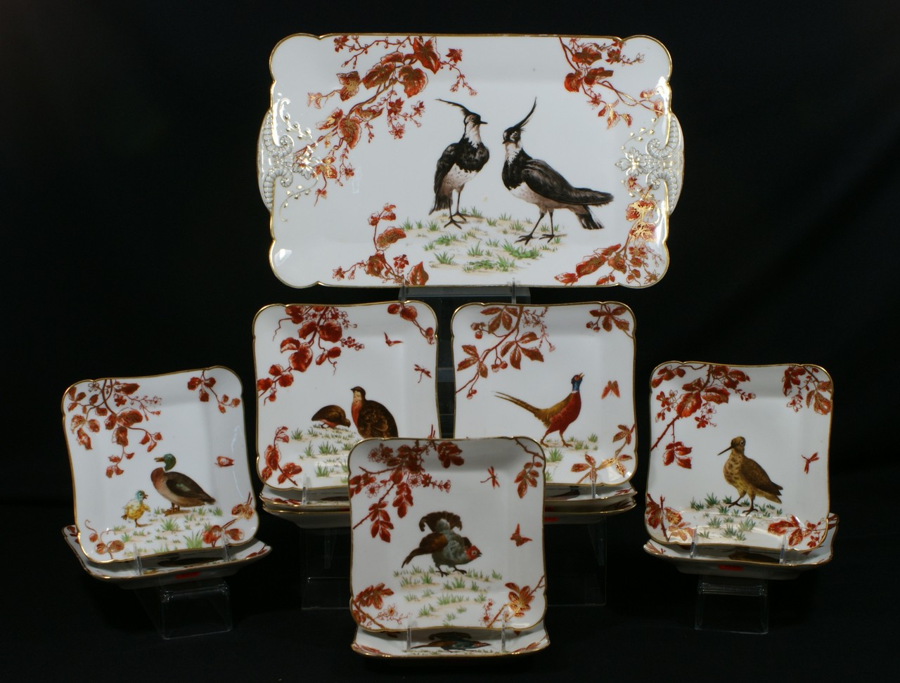 Appraisal: pc CH Haviland porcelain game set each with different decoration