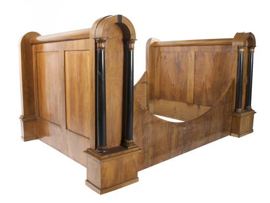 Appraisal: Biedermeier Birch and Ebonized Daybed the head and footboard with