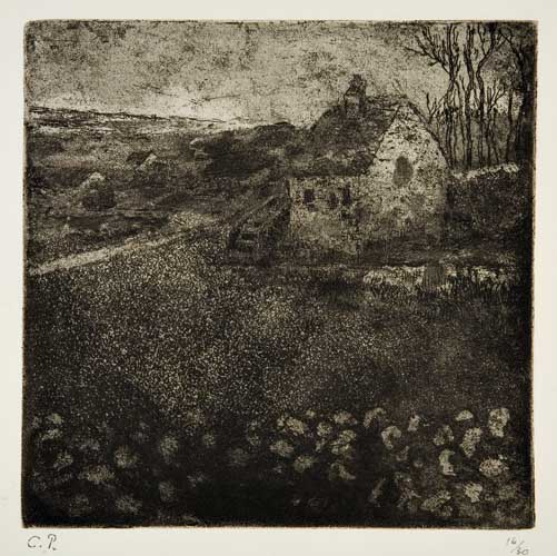 Appraisal: CAMILLE PISSARRO La Masure Etching aquatint and drypoint x mm