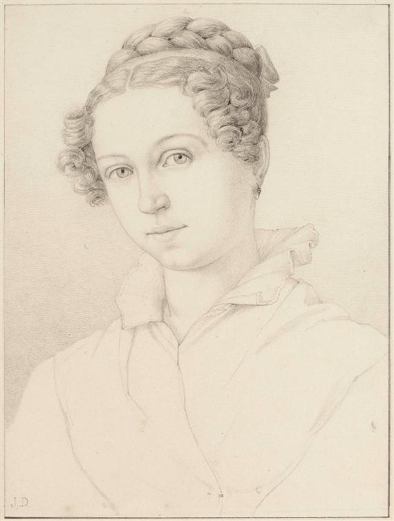 Appraisal: DANHAUSER JOSEF Vienna Portrait of a young woman circa Pencil