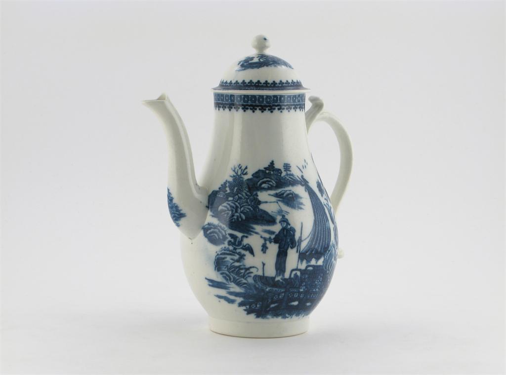 Appraisal: A Caughley blue and white coffee pot and cover