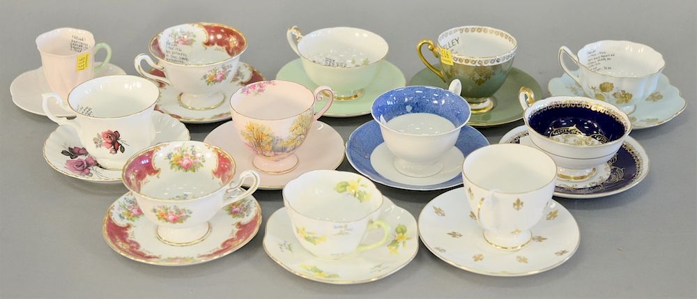 Appraisal: Group of twelve Shelley cups and saucers Group of twelve