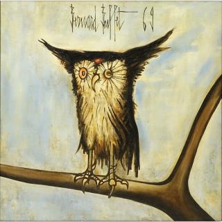 Appraisal: After Bernard Buffet French - Oil on Canvas Owl Bears