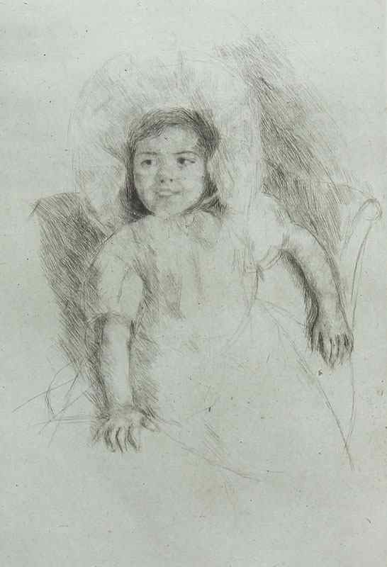 Appraisal: CASSATT Mary Stevenson American - Etching sight size '' x