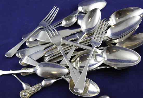 Appraisal: A small quantity of th century and later silver flatware