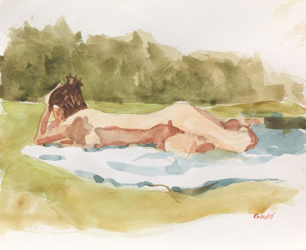 Appraisal: WILLIAM GOULD AMERICAN - x Untitled nude study Watercolor on