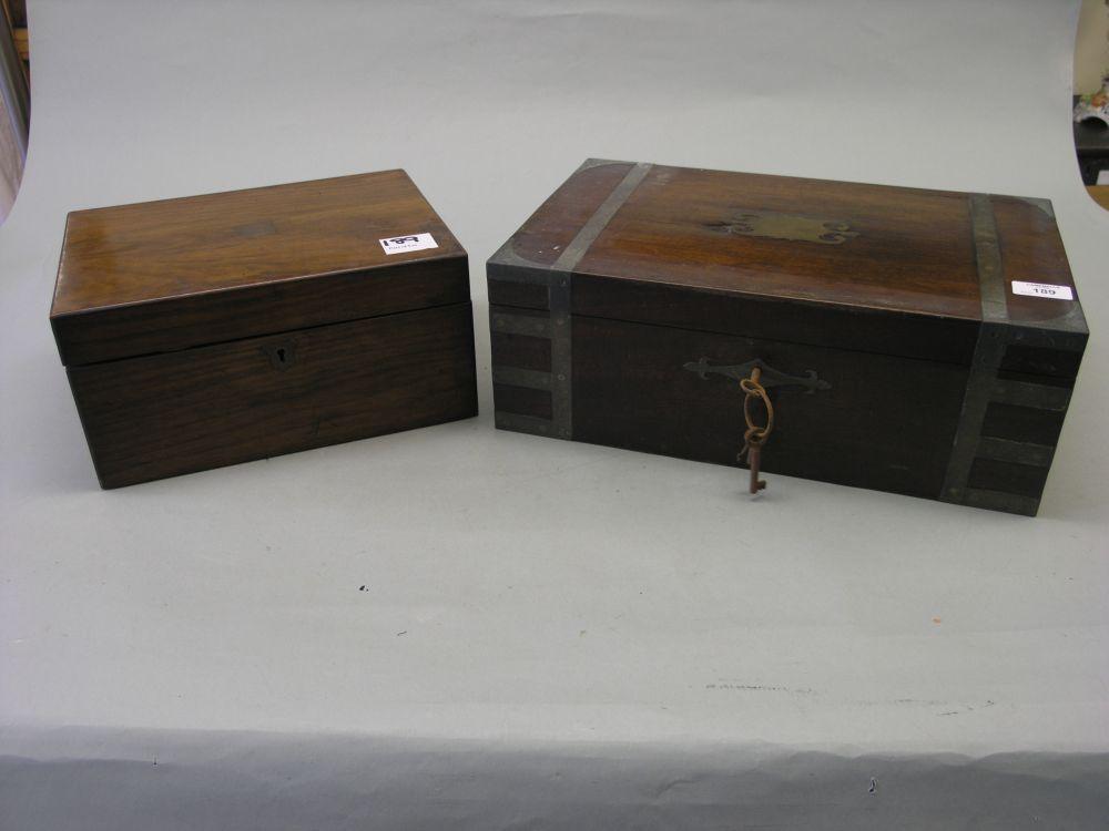 Appraisal: An early Victorian mahogany and brass mounted box with flush