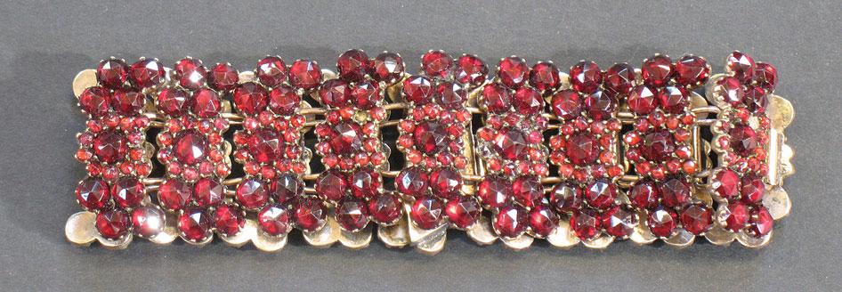 Appraisal: A VICTORIAN GILT BRACELET each link pave-set overall with rose-cut