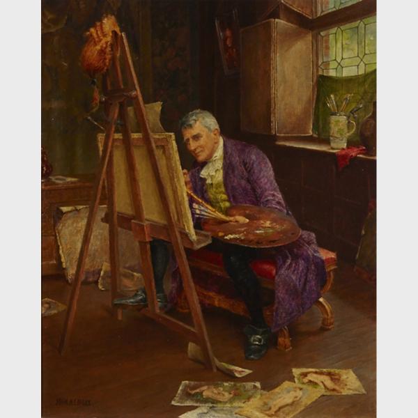 Appraisal: John Arthur Lomax - PORTRAIT OF THE ARTIST British Oil