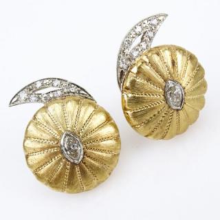 Appraisal: Vintage Approx Diamond and Rose Gold Earrings Unsigned Good condition