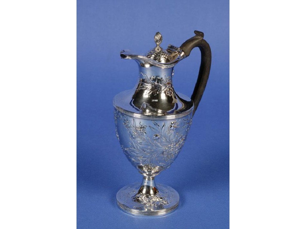 Appraisal: A GEORGE III EWER of vase form with reeded borders