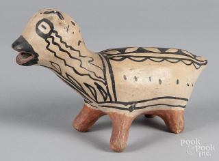 Appraisal: Early Southwestern Native American pottery animal late th c h