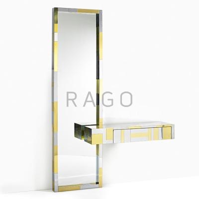 Appraisal: PAUL EVANS DIRECTIONAL Cityscape mirror and console USA s Chromed