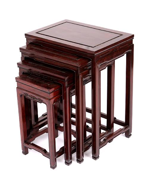 Appraisal: Two sets of Chinese nesting tables comprising two tables each