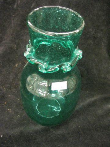 Appraisal: Blenko Art Glass Vase applied trim at neck rich blue-green