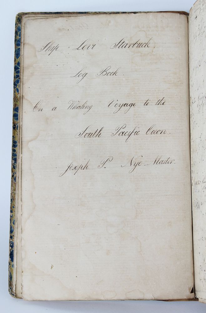 Appraisal: Ship Levi Starbuck Log Book On a Whaling Voyage to