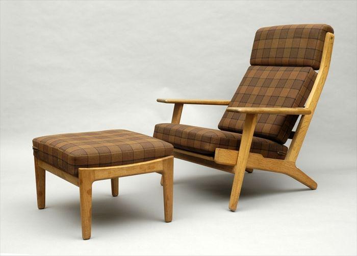 Appraisal: Hans Wegner for Getama Oak Armchair and Ottoman Armchair x