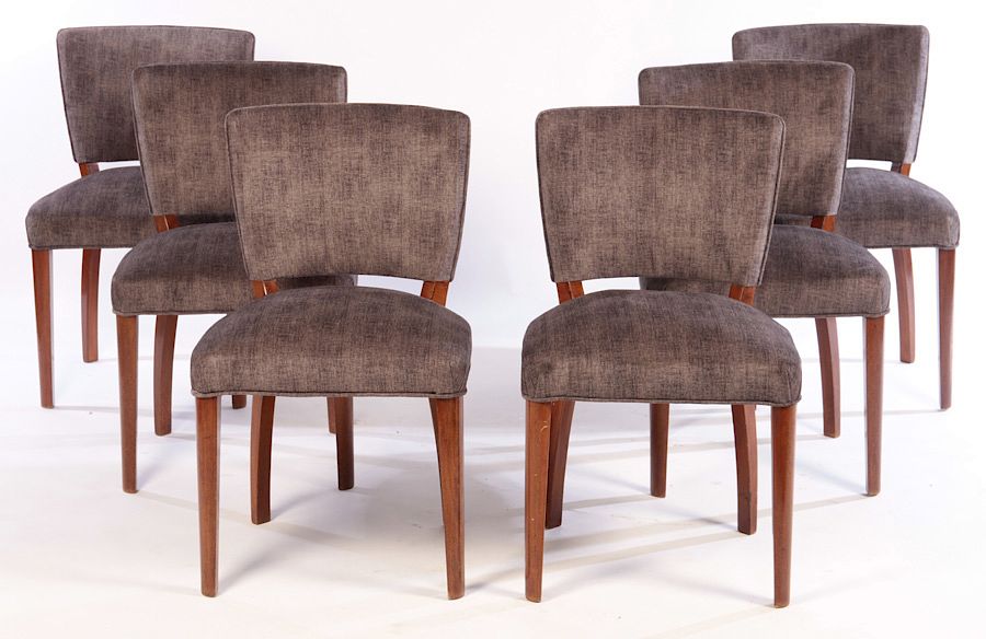 Appraisal: SET ART DECO UPHOLSTERED DINING CHAIRS A set of six