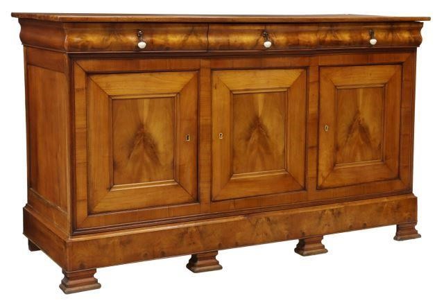 Appraisal: French Louis Philippe period fruitwood sideboard mid th c rectangular