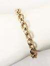 Appraisal: BRACELET - K yellow gold oval link vintage bracelet dwt