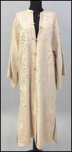 Appraisal: JAPANESE EMBROIDERED SILK ROBE Bearing a label reading ''S Nishimura