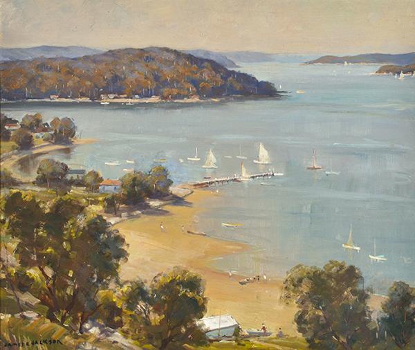 Appraisal: JAMES R JACKSON - Middle Harbour Sydney oil on canvas