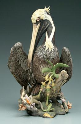 Appraisal: Boehm brown pelican figurine printed Boehm feather mark impressed mark