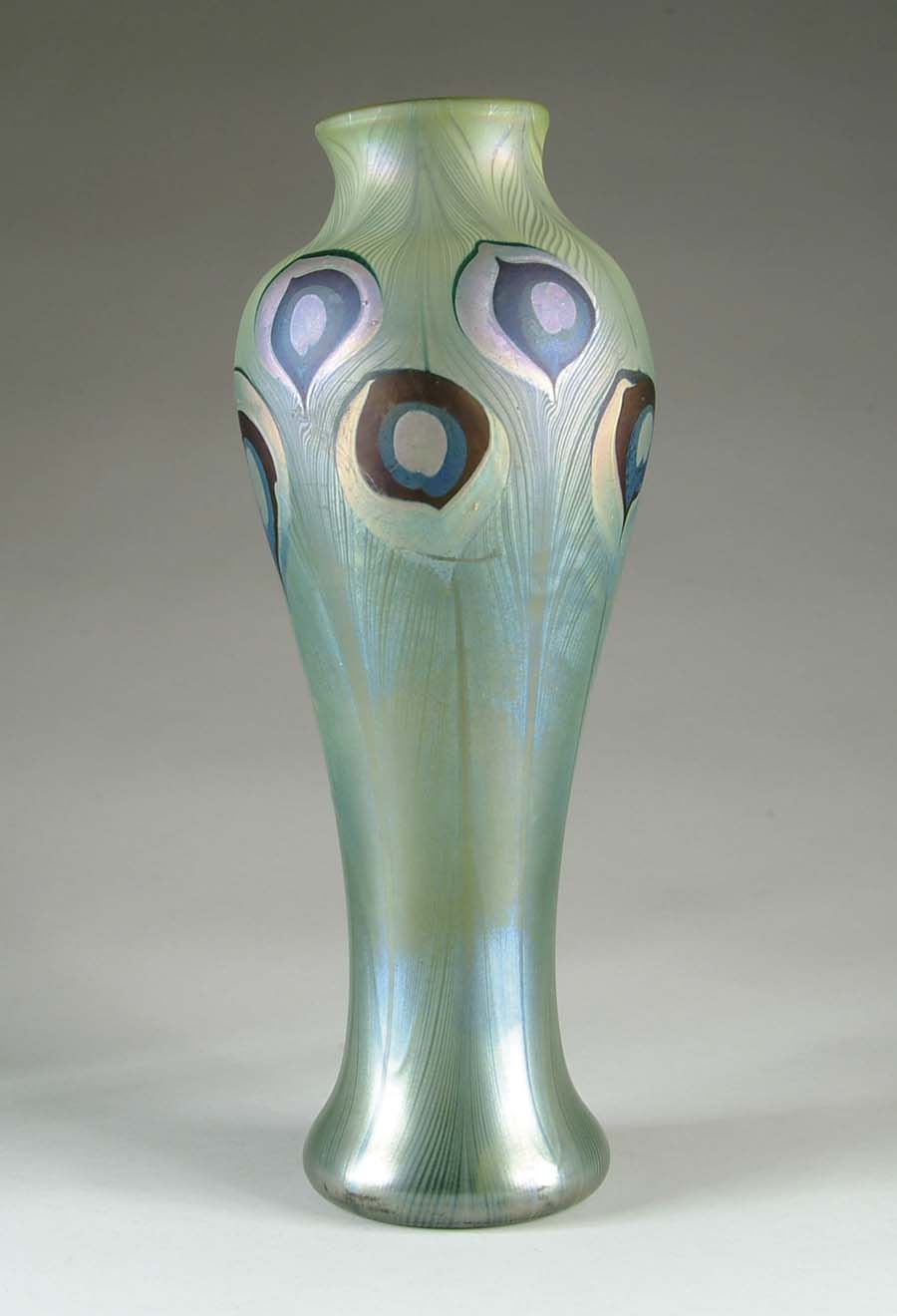 Appraisal: MONUMENTAL SIZED TIFFANY PEACOCK VASE Museum quality vase begins with