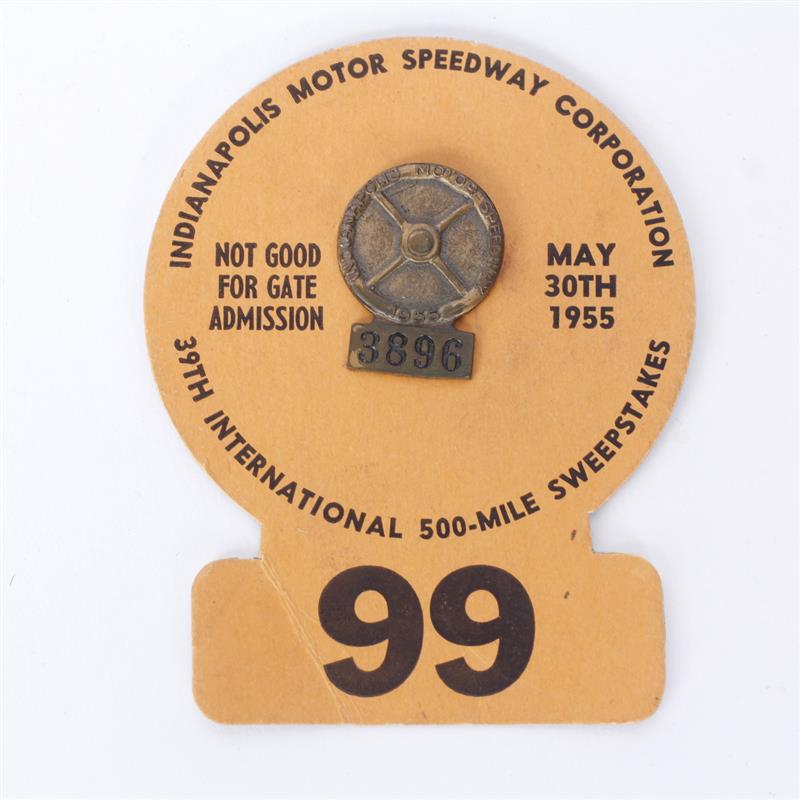 Appraisal: Indianapolis Motor Speedway Bronze Pit Pass back-up card H x