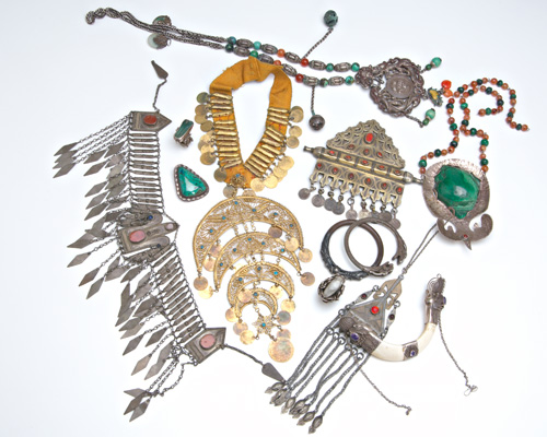 Appraisal: Twelve Asian and African ethnic and artisanal jewelry pieces a