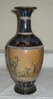 Appraisal: A DOULTON LAMBETH STONEWARE VASE by Florence Barlow of baluster