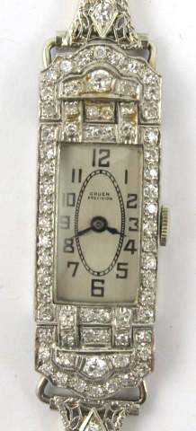 Appraisal: LADY'S PAUL VALLETTE ESTATE DIAMOND AND PLATINUM BRACELET WATCH platinum