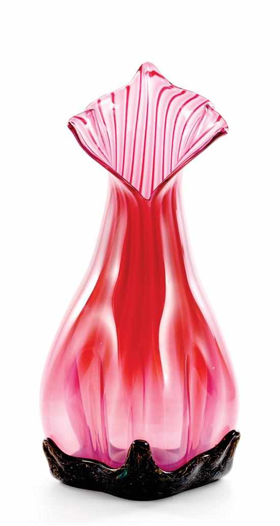 Appraisal: Art glass vase dedicated to August Coppola dated organic form