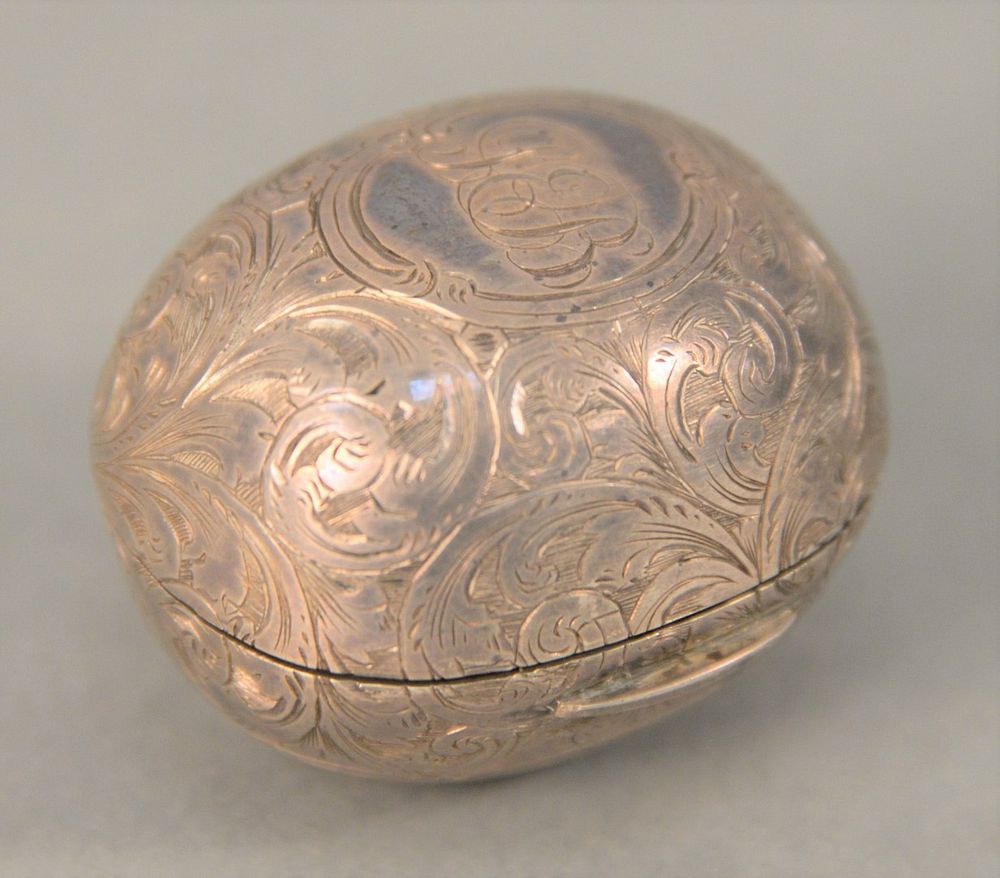 Appraisal: Continental Silver Nutmeg Grater in the form of a nut