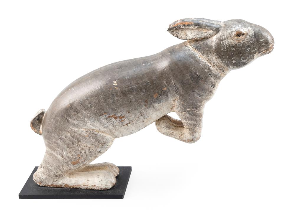 Appraisal: FOLK ART CARVING OF A JUMPING RABBIT TH CENTURY HEIGHT