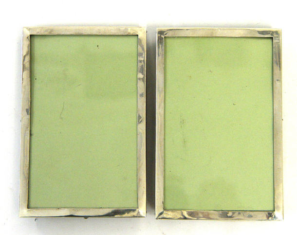 Appraisal: Pair of rectangular silver photo frames Birmingham each cm high