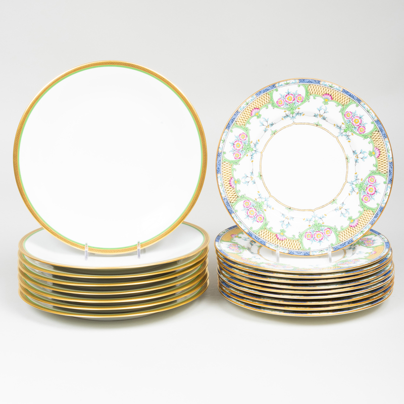 Appraisal: Set of Ten Minton Porcelain Plates and Eight Limoges Porcelain