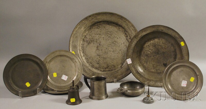 Appraisal: Ten Pieces of Assorted Pewter a charger deep dish four