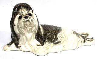 Appraisal: Townsend Ceramics Shih Tzu Sculpture The recumbent life-size cast and